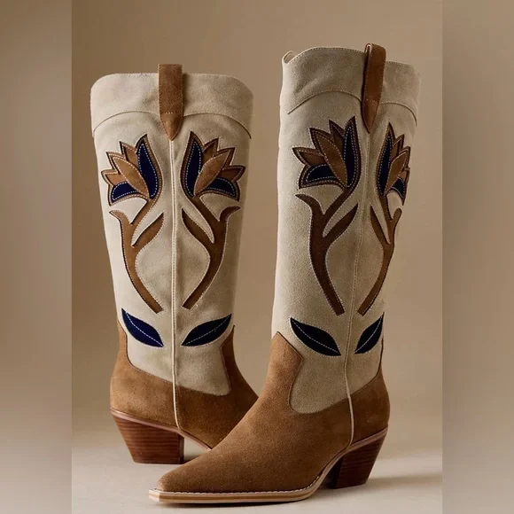 Anthropologie Embroidered Women's Boots - Picture 2 of 5